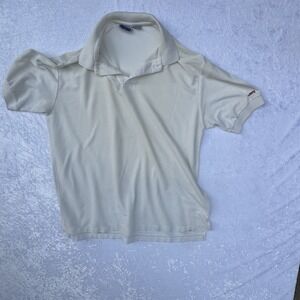 Vintage Levi's Blue Tab‎ Polo XL Cream Made In Korea 1980s Embroidered Logo